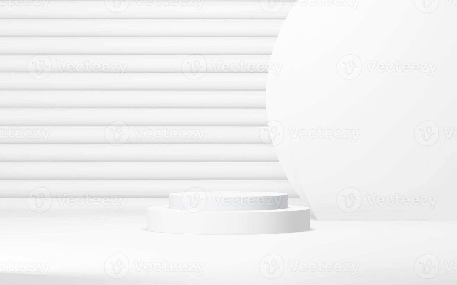 Podium abstract background. Geometric shape.white colors scene. Minimal 3d rendering. Scene with geometrical background. 3d render photo