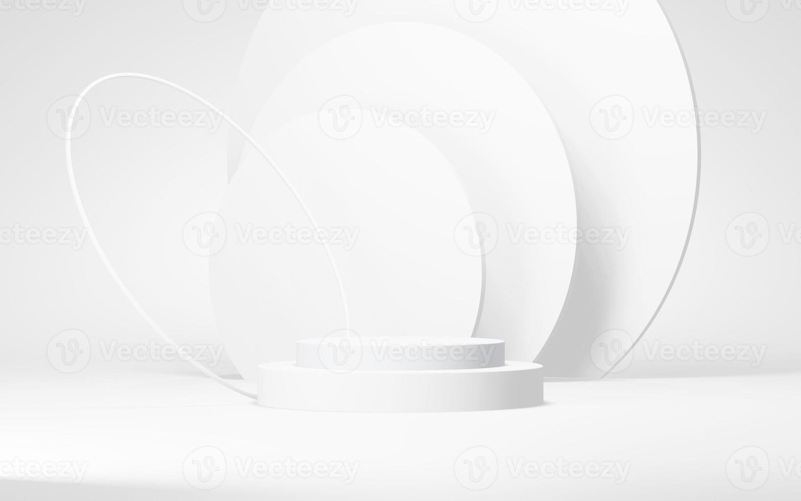 Podium abstract background. Geometric shape.white colors scene. Minimal 3d rendering. Scene with geometrical background. 3d render photo