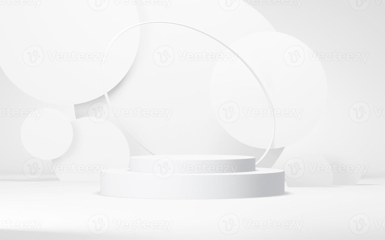 Podium abstract background. Geometric shape.white colors scene. Minimal 3d rendering. Scene with geometrical background. 3d render photo