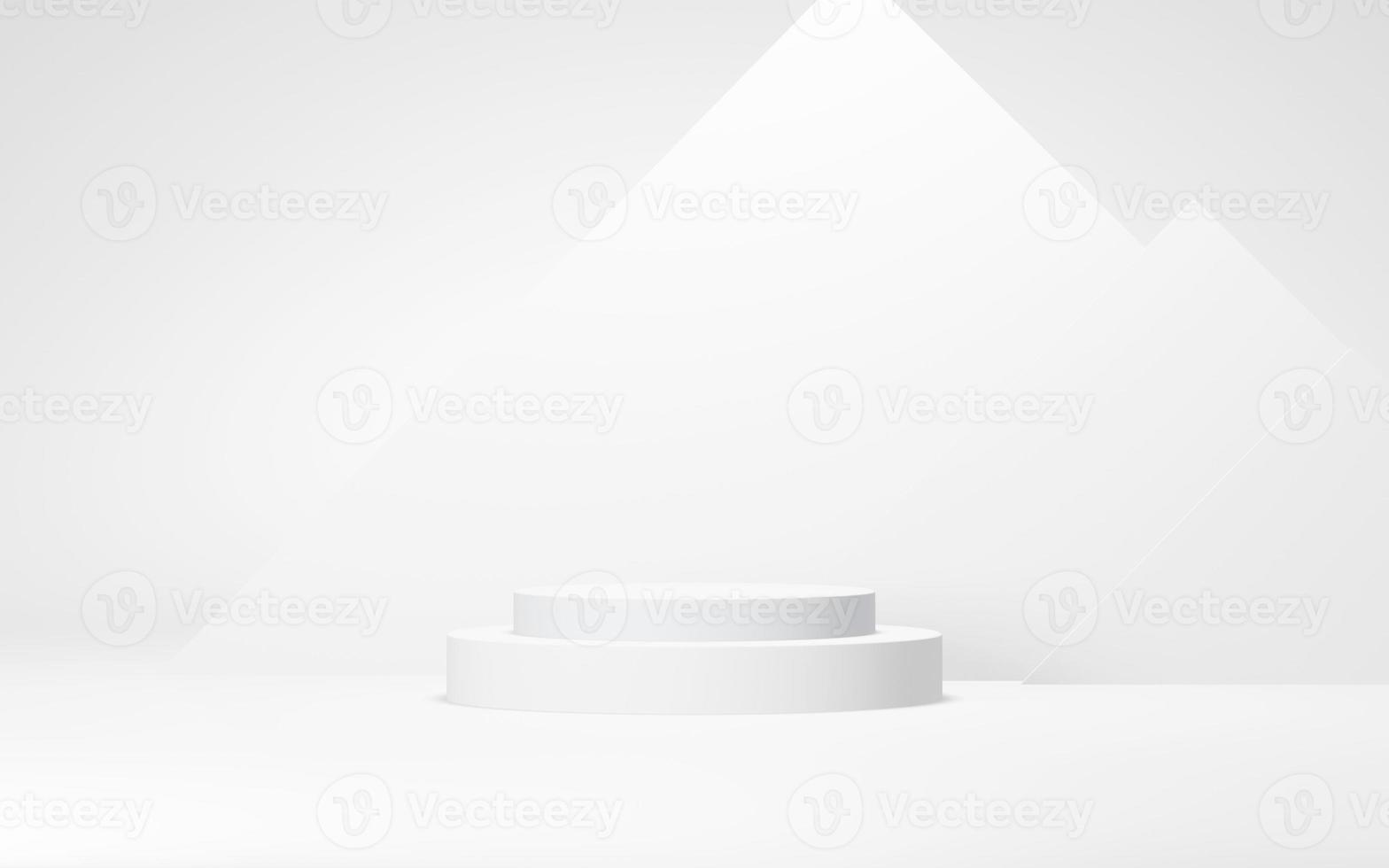 Podium abstract background. Geometric shape.white colors scene. Minimal 3d rendering. Scene with geometrical background. 3d render photo
