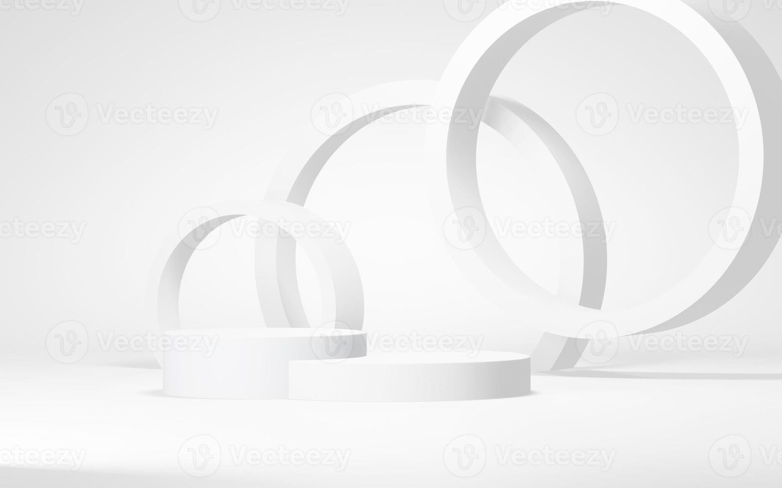 Podium abstract background. Geometric shape.white colors scene. Minimal 3d rendering. Scene with geometrical background. 3d render photo