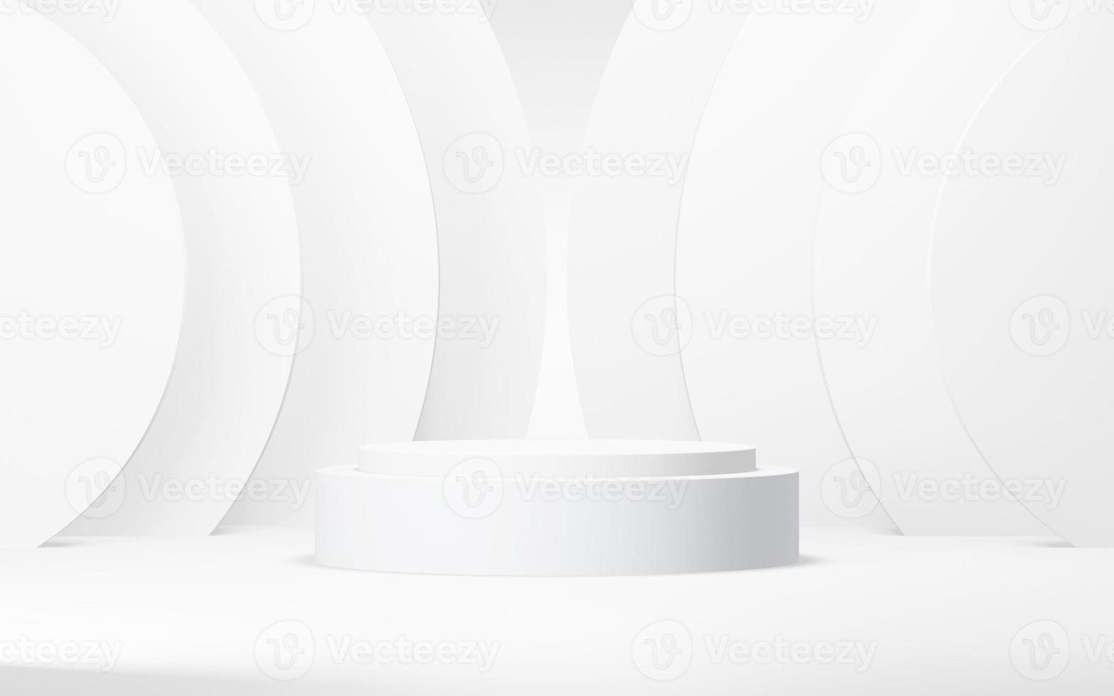 Podium abstract background. Geometric shape.white colors scene. Minimal 3d rendering. Scene with geometrical background. 3d render photo