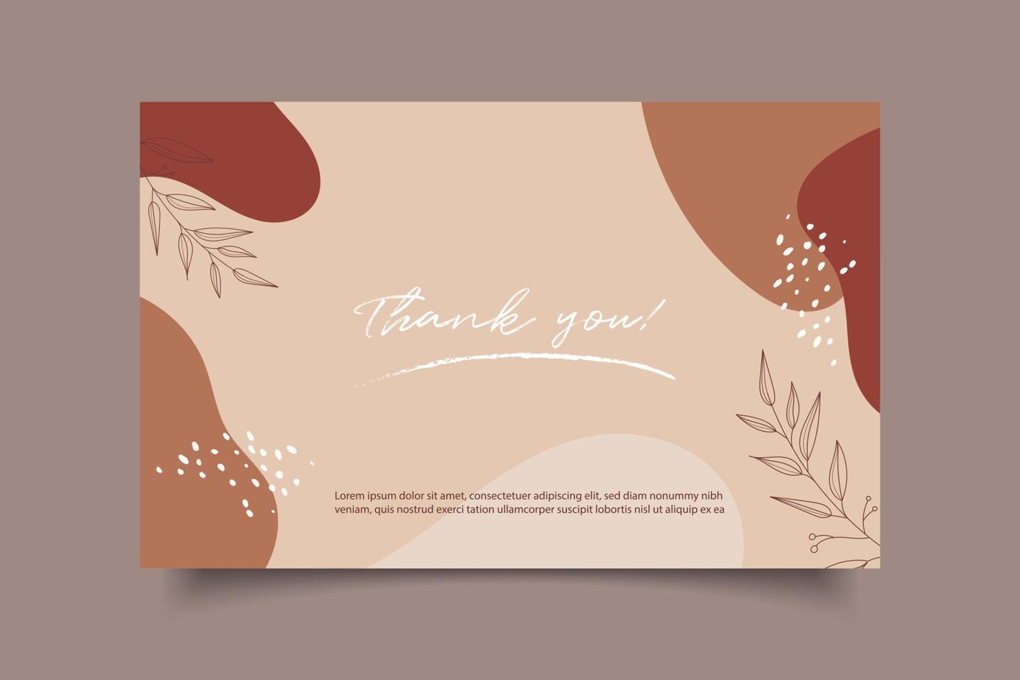 Thank you wedding card template design vector