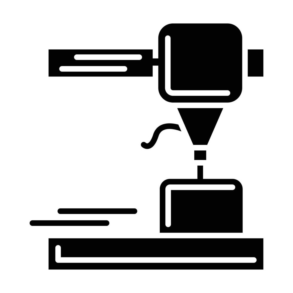 3D Printer Glyph Icon vector