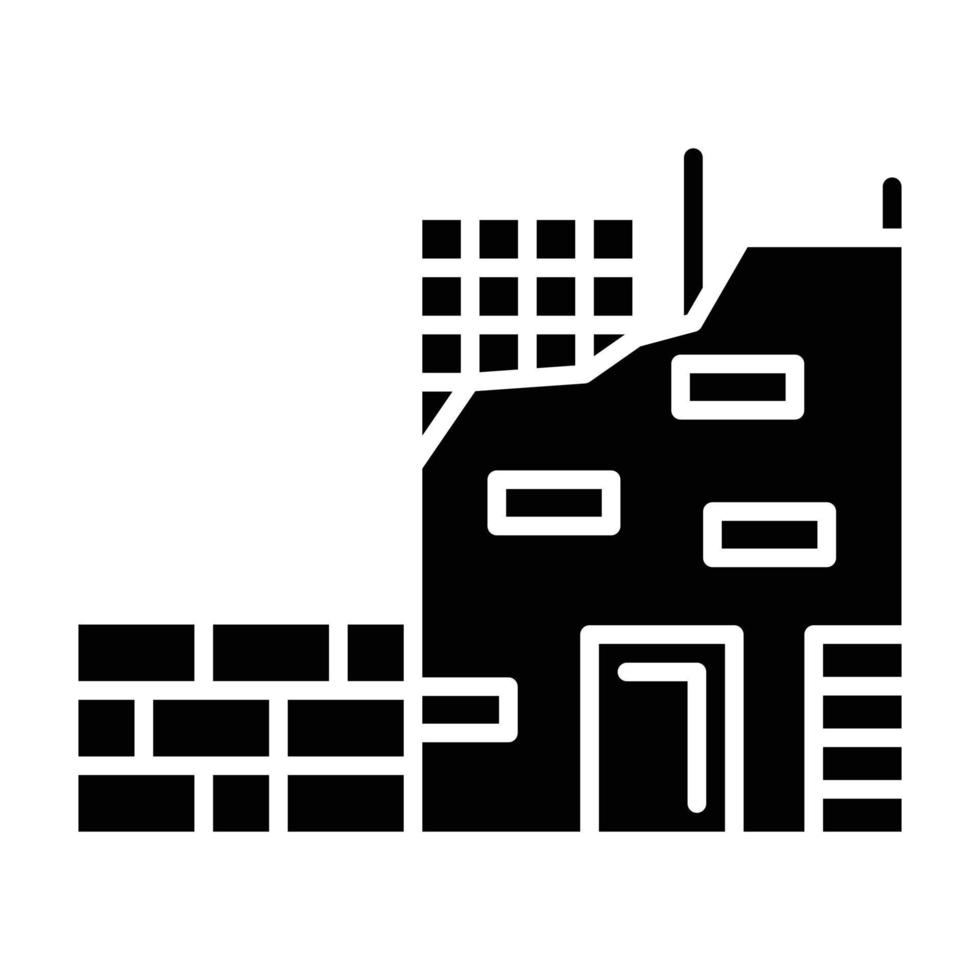 icono de glifo de construcción de edificios vector