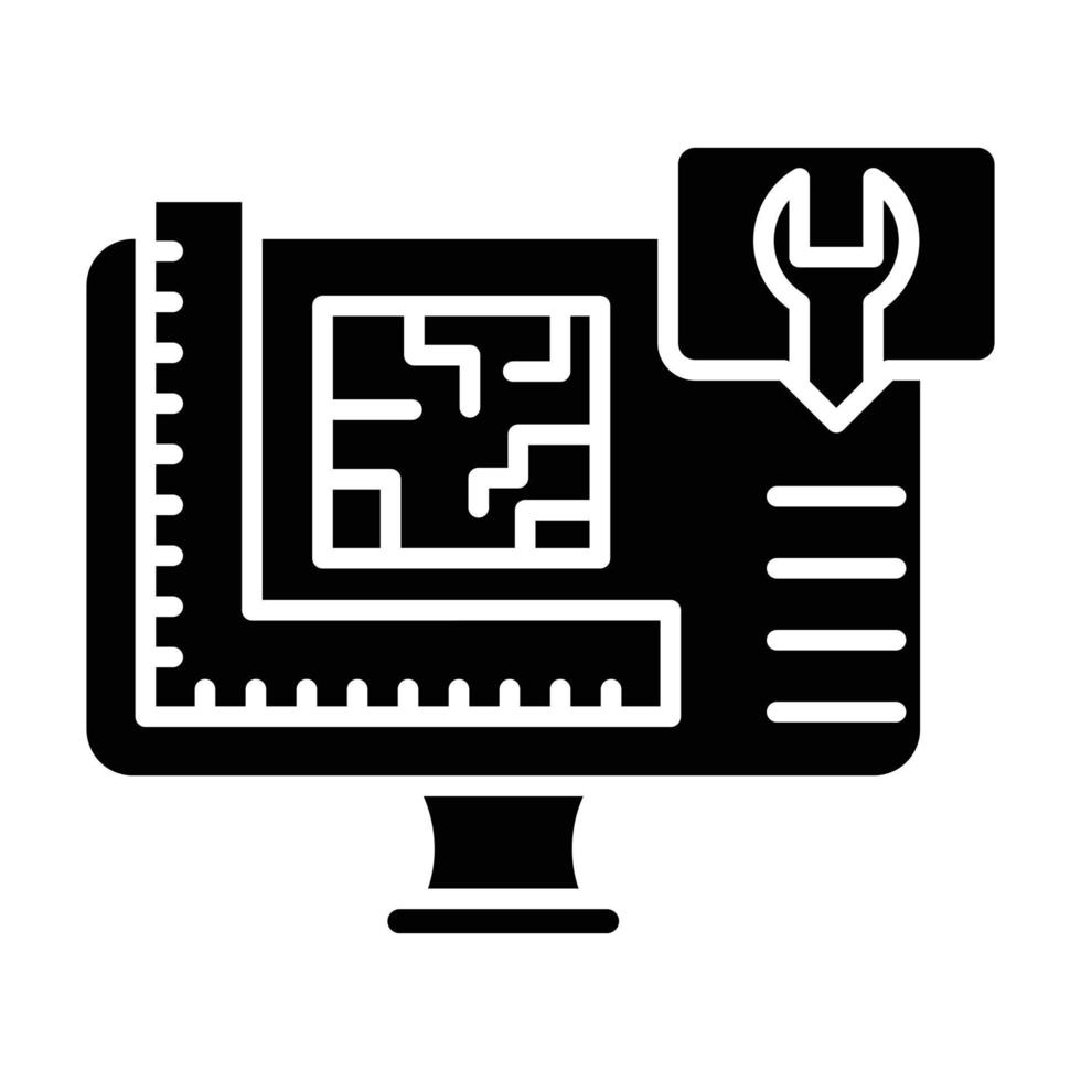 Technical Drawing Glyph Icon vector