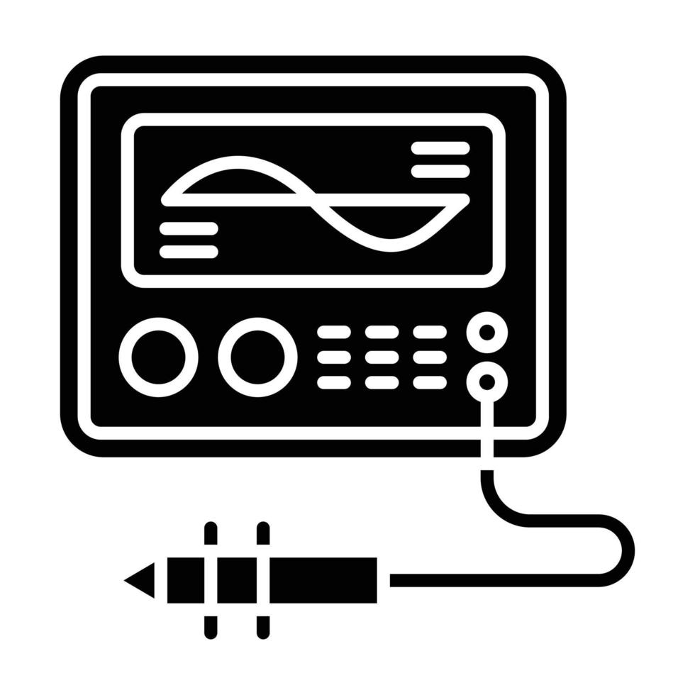 icono de glifo de osciloscopio vector