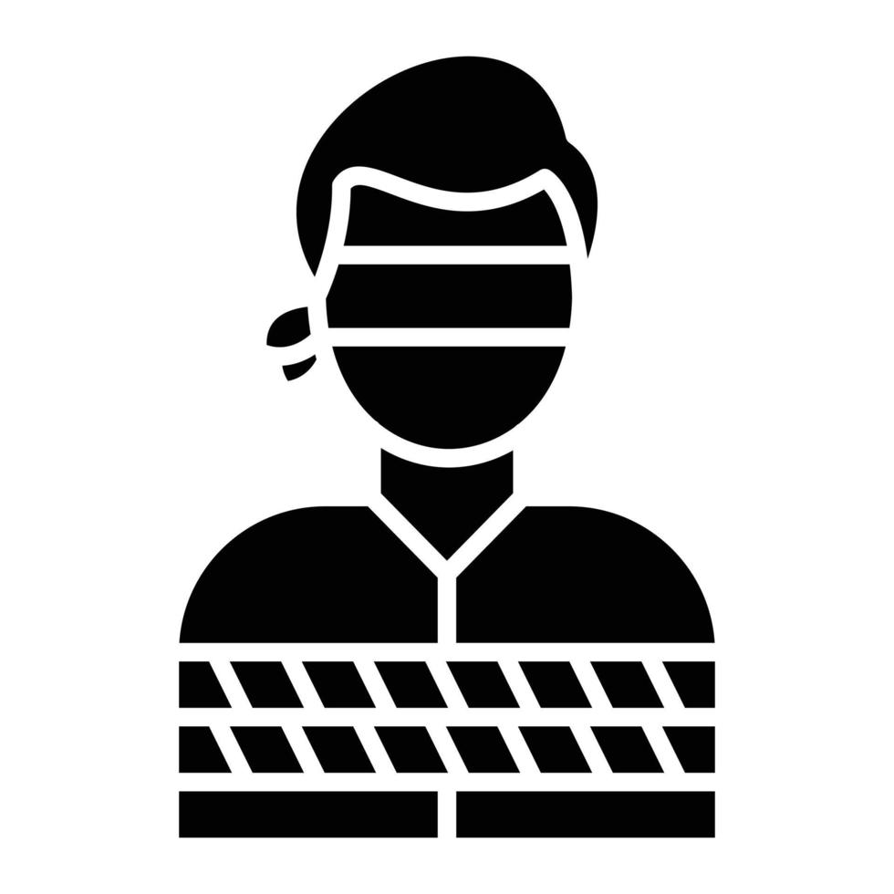 Hostage Glyph Icon vector