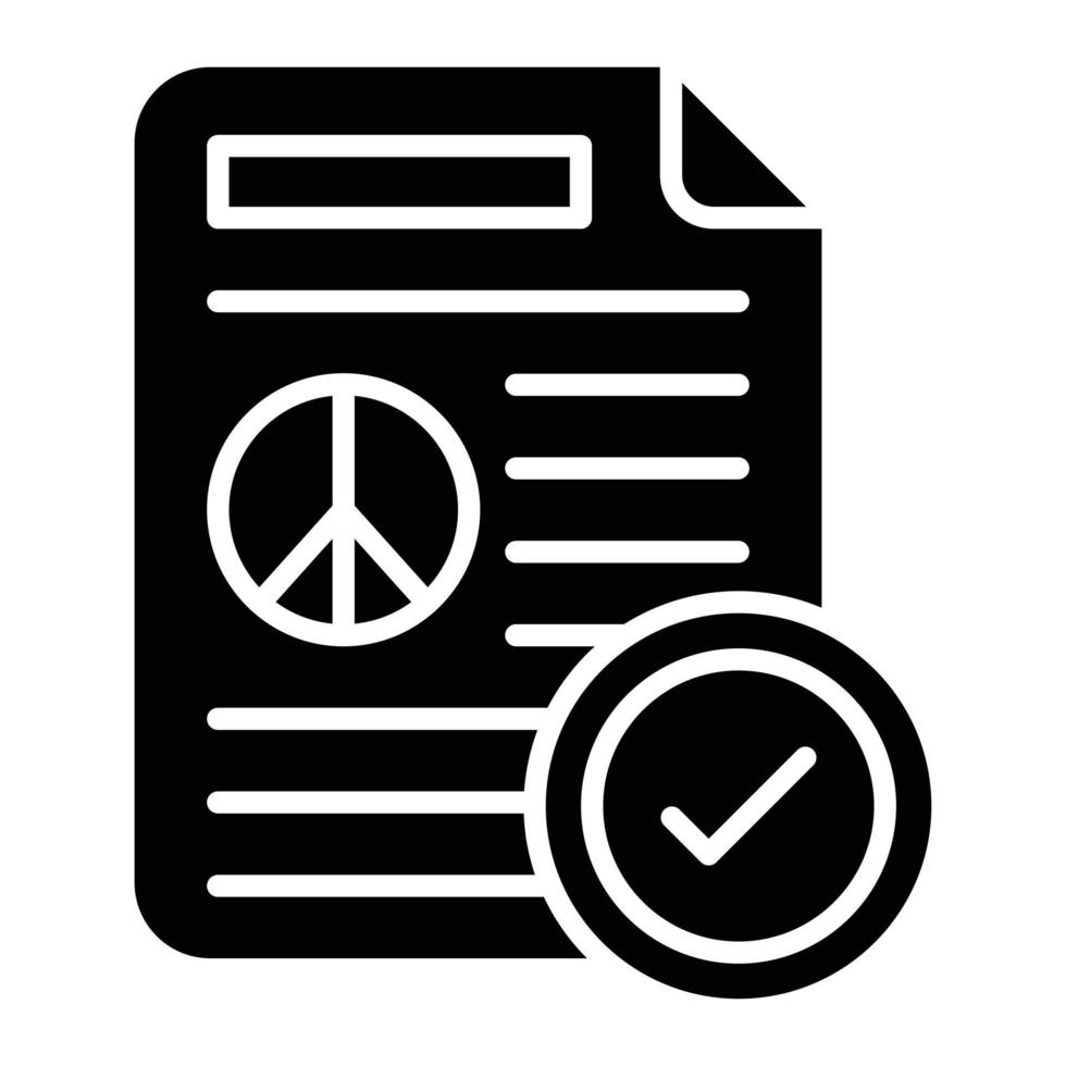 Approved Glyph Icon vector