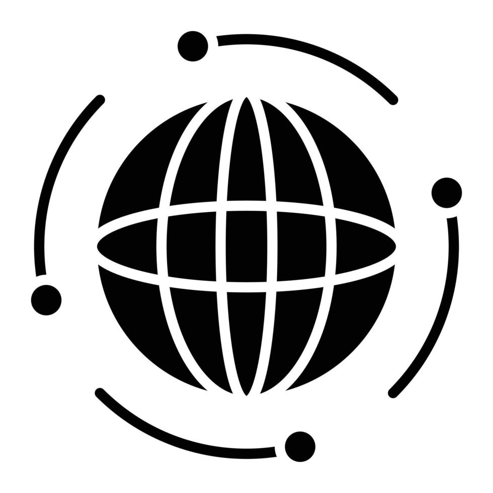 icono de glifo global vector