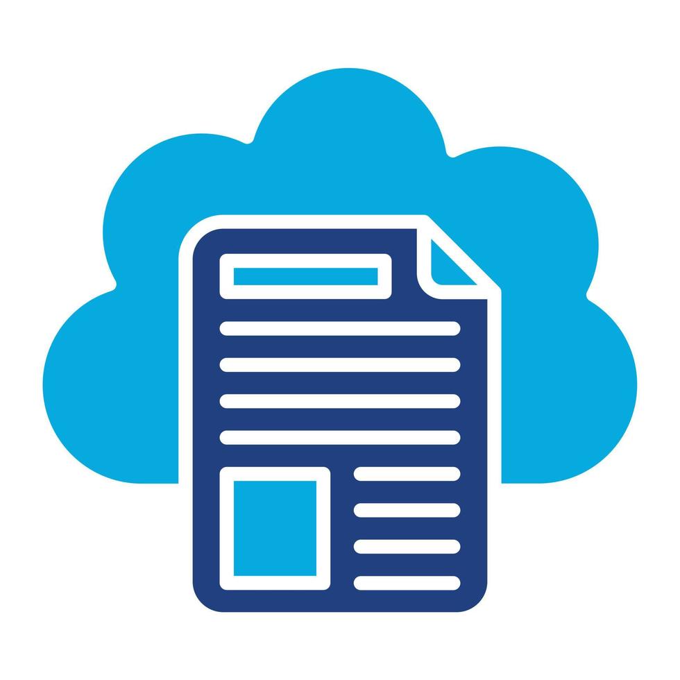 Cloud Storage Glyph Twob Color Icon vector