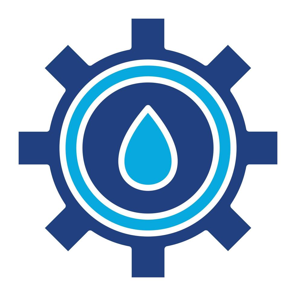 Cogwheel Glyph Two Color Icon vector