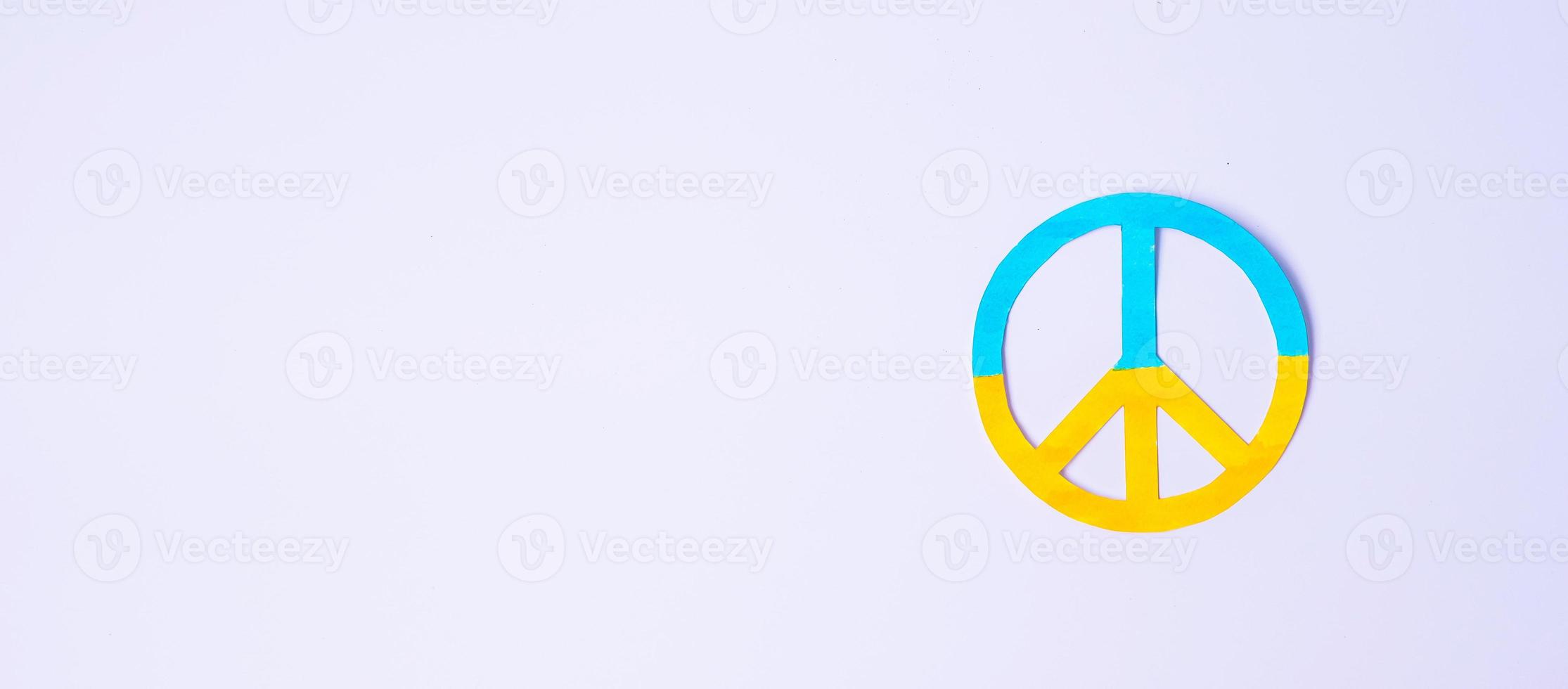 Support for Ukraine in the war with Russia, symbol of peace with flag of Ukraine. Pray, No war, stop war, stand with Ukraine and Nuclear Disarmament photo