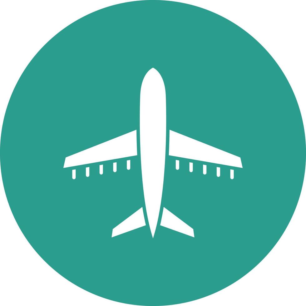 Airplane Line Circle Background Icon vector