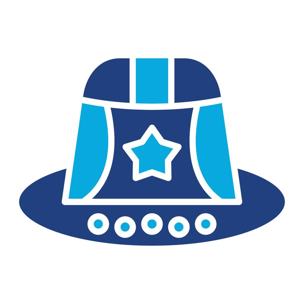 Sun Hat Glyph Two Color Icon vector