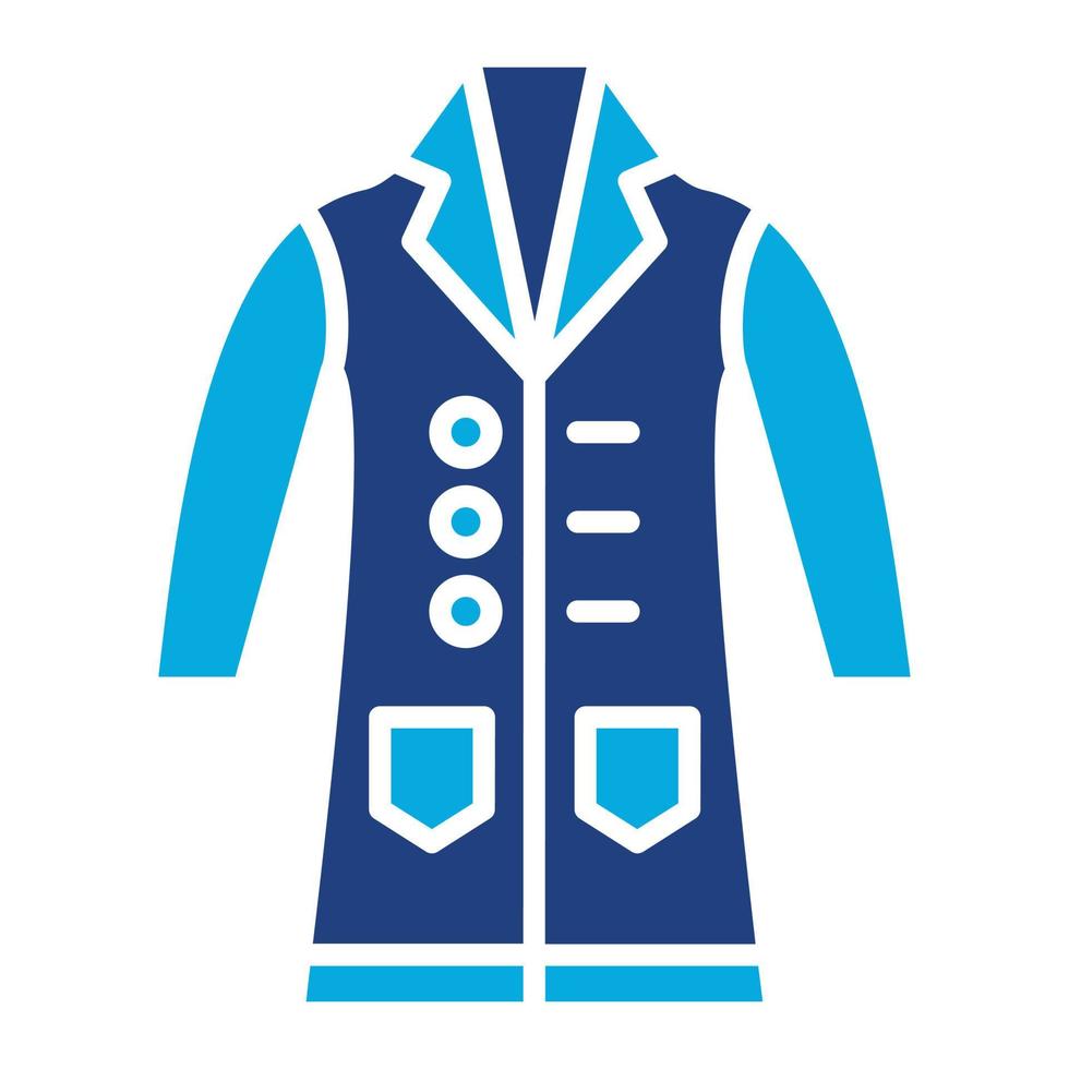 Lab Coat Glyph Two Color Icon vector