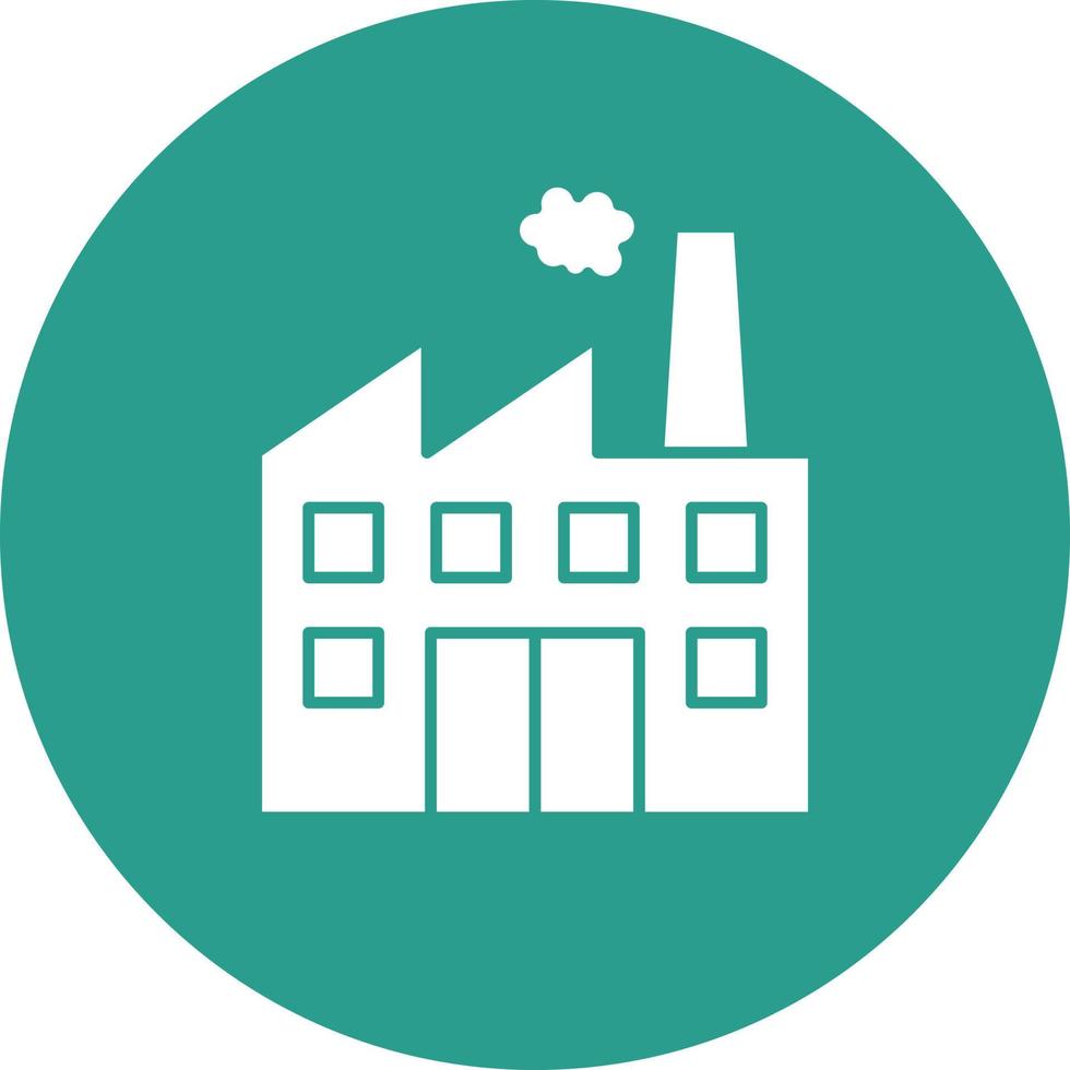 Factory Line Circle Background Icon vector