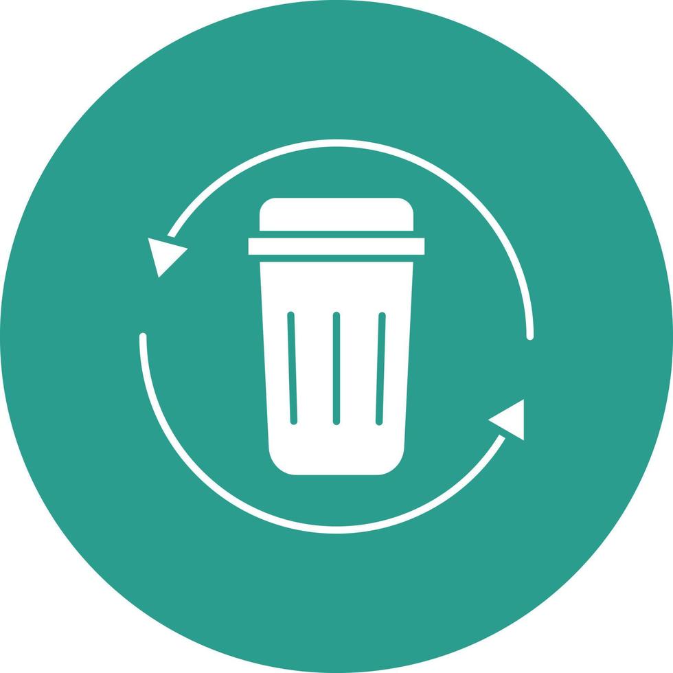 Trash Recycle Line Circle Background Icon vector