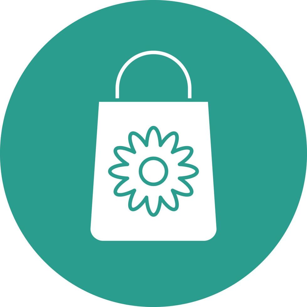 Shopping Bag Line Circle Background Icon vector