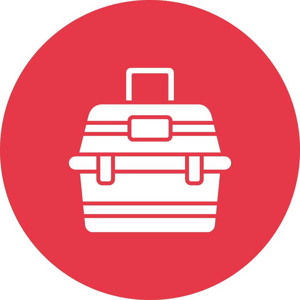 Tackle Box Line Circle Background Icon vector
