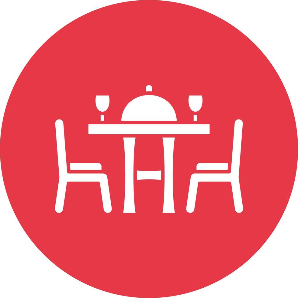 Dining Table Line Circle Background Icon vector
