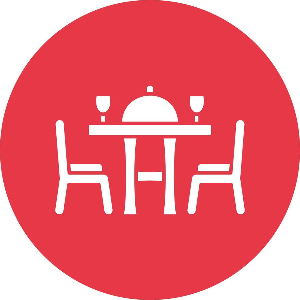 Dining Table Line Circle Background Icon vector