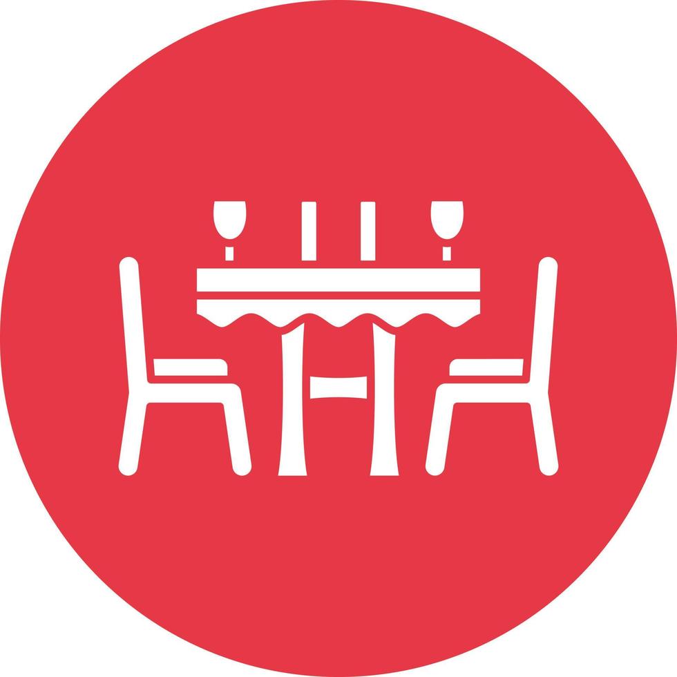Dinner Table Line Circle Background Icon vector