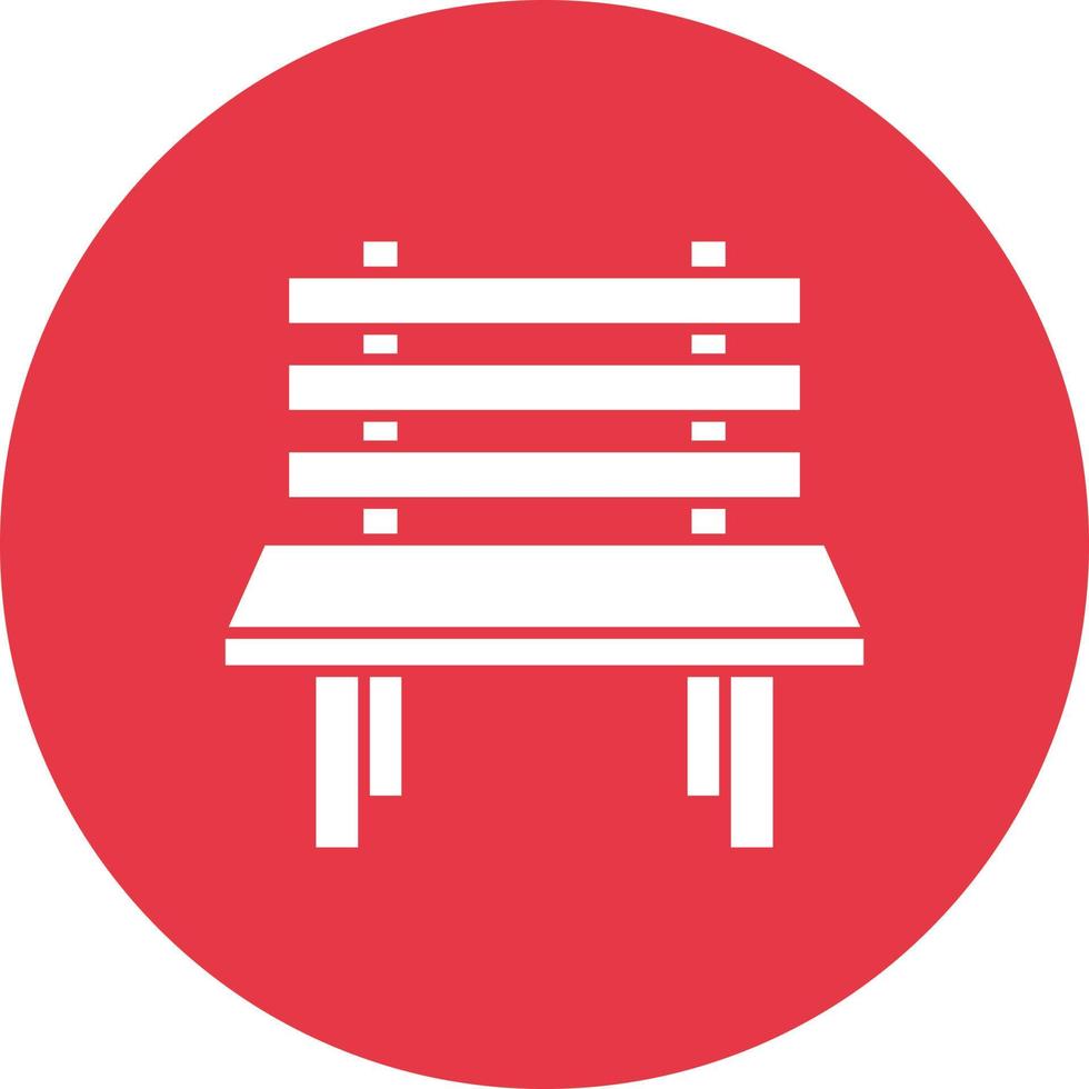 Bench Line Circle Background Icon vector