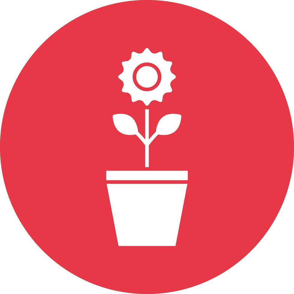 Plant Pot Line Circle Background Icon vector