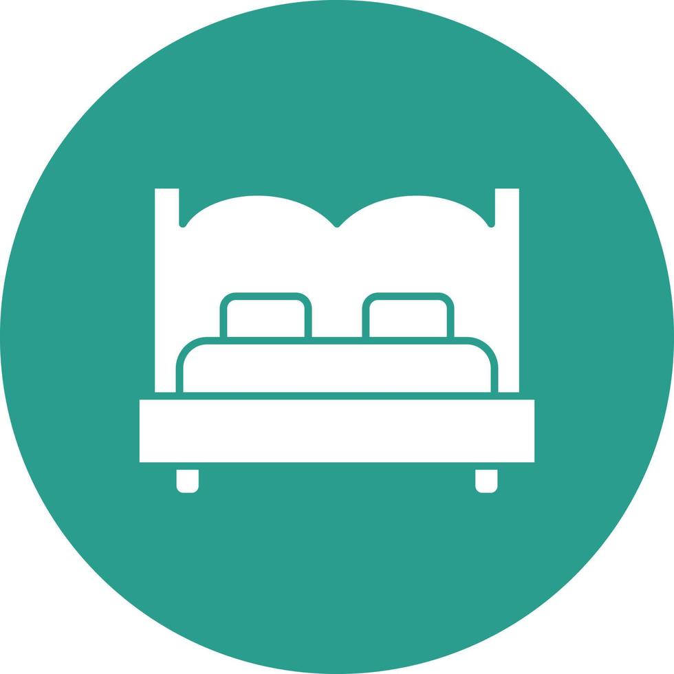 Bed Line Circle Background Icon vector