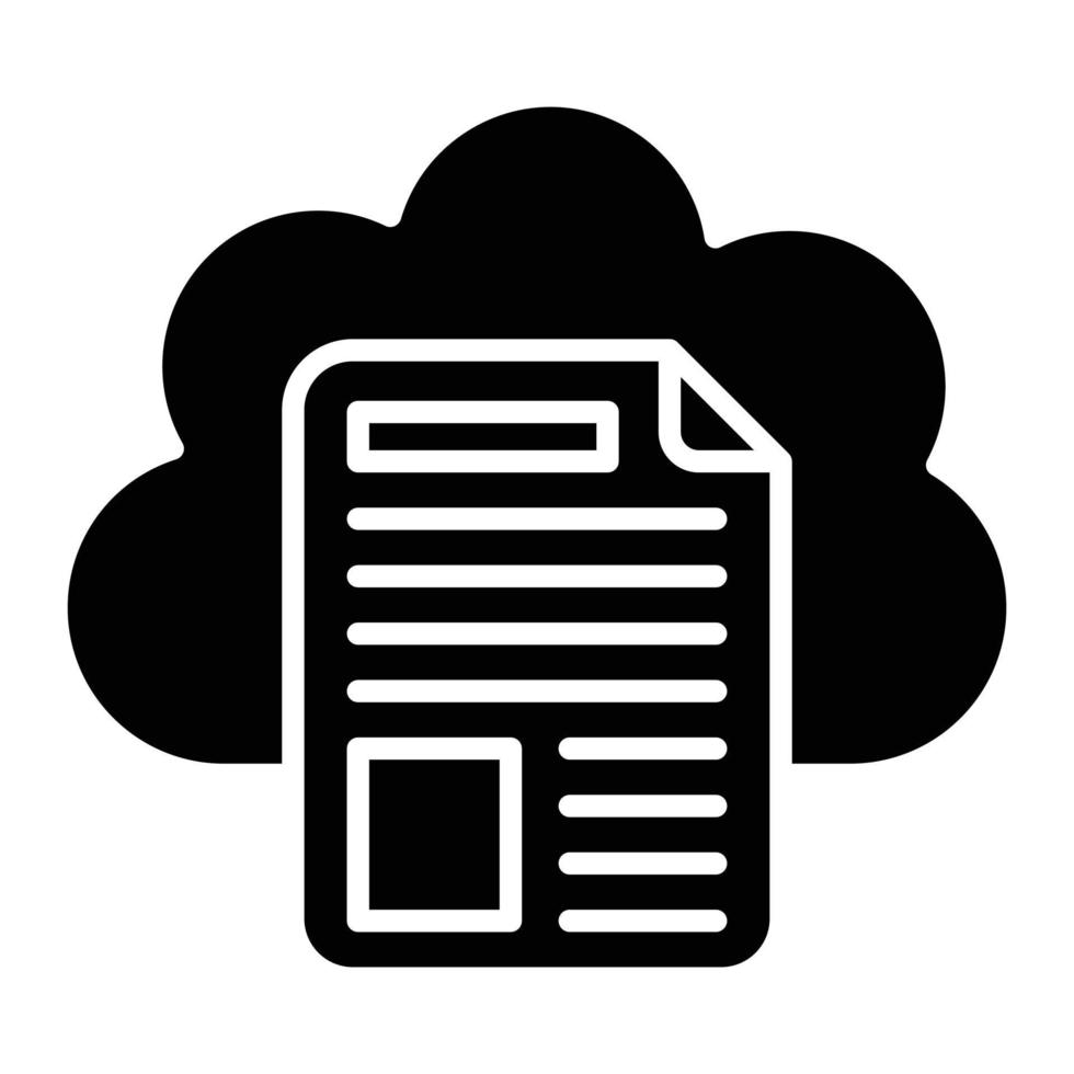 Cloud Storage Glyph Icon vector