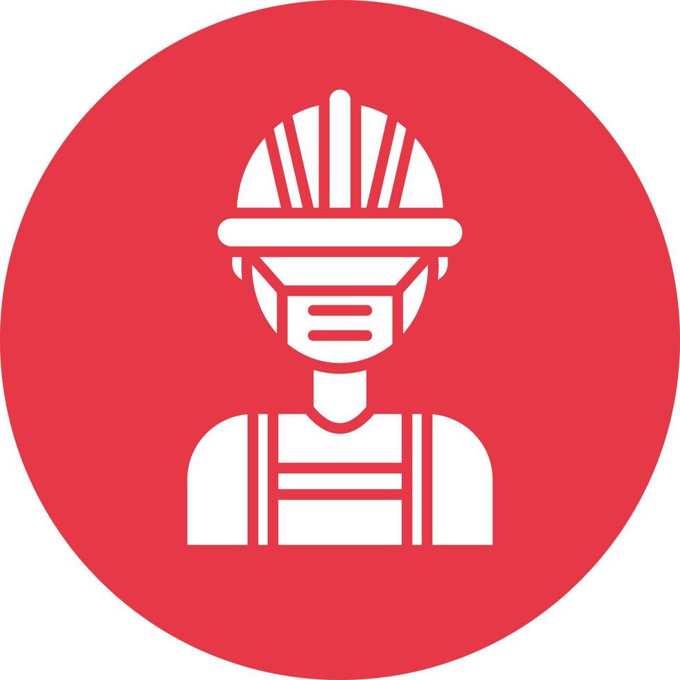 Miner Line Circle Background Icon vector