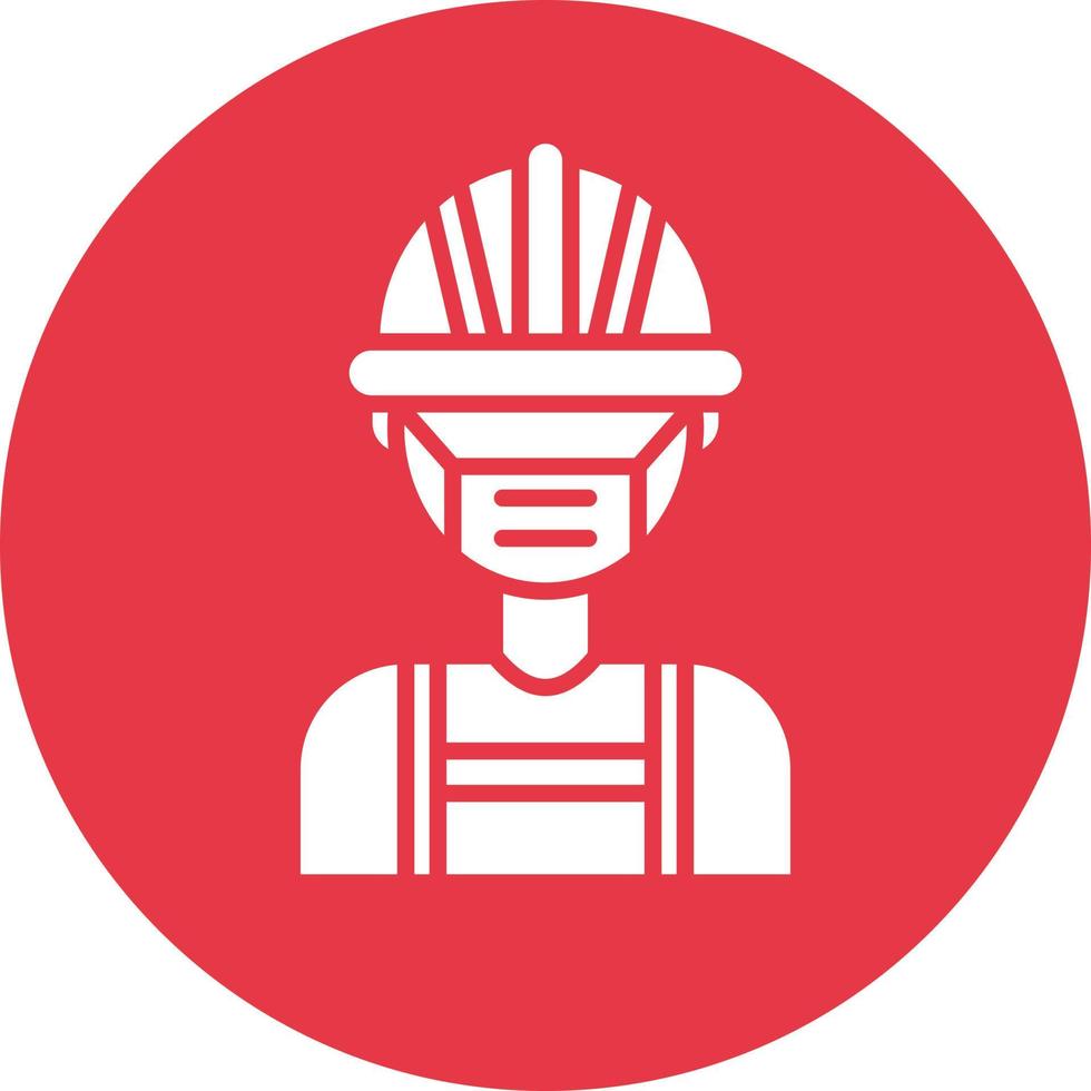 Miner Line Circle Background Icon vector