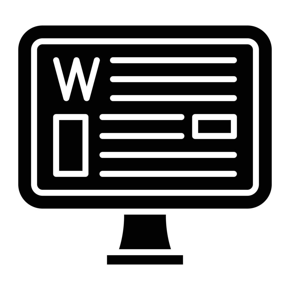 Wikipedia Glyph Icon vector