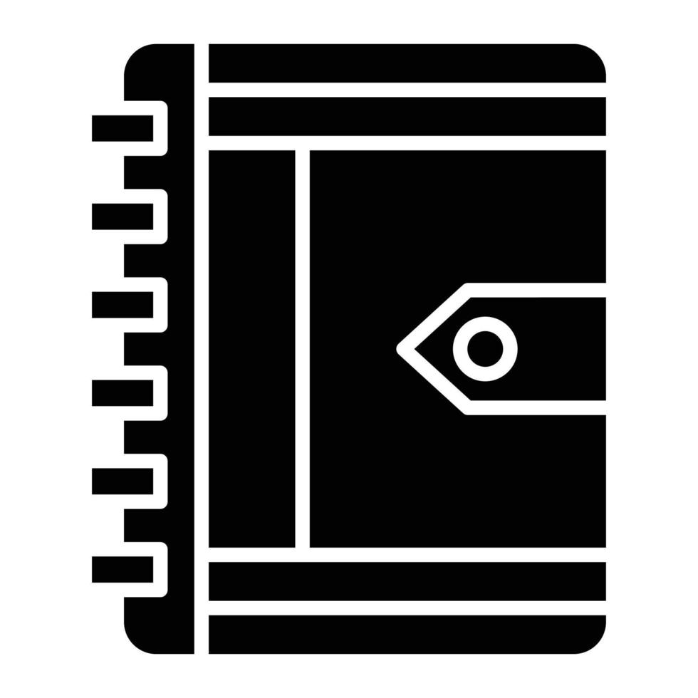 Diary Glyph Icon vector