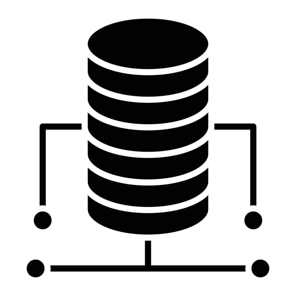 Database Glyph Icon vector