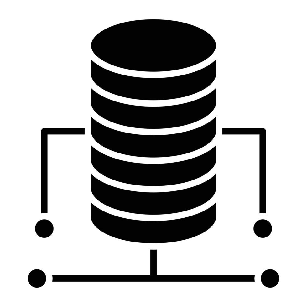 icono de glifo de base de datos vector