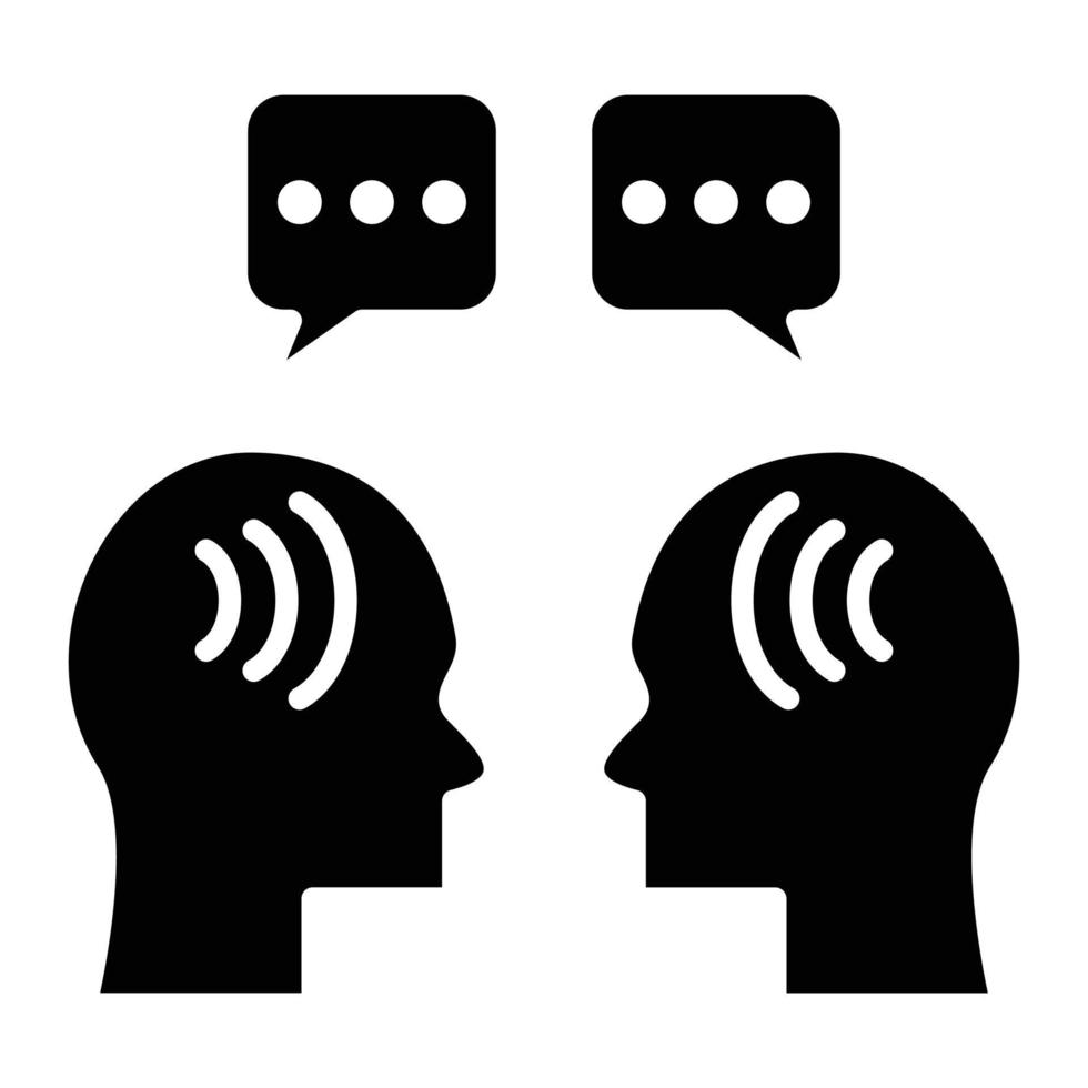 Face to Face Talk Glyph Icon vector