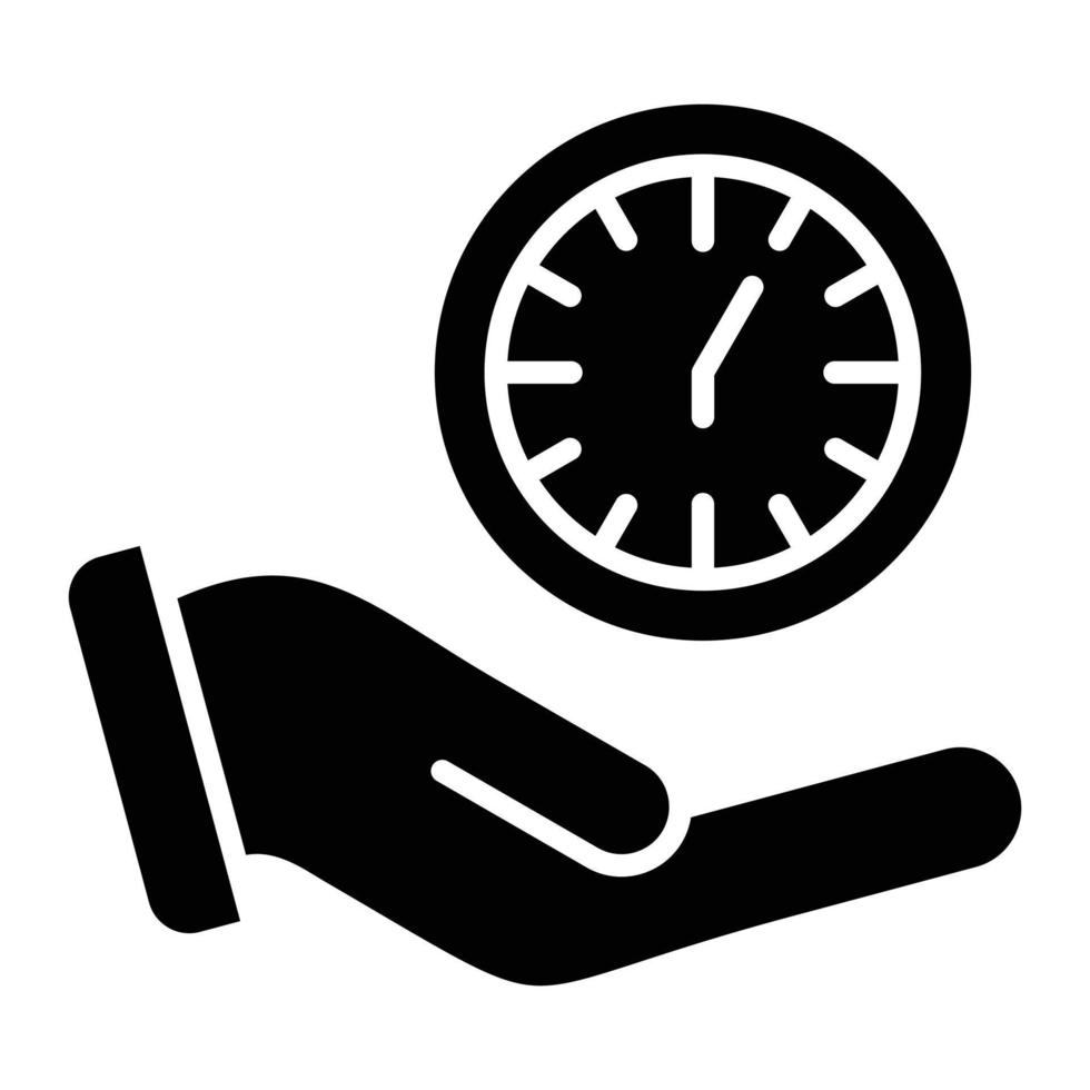 guardar icono de glifo de tiempo vector