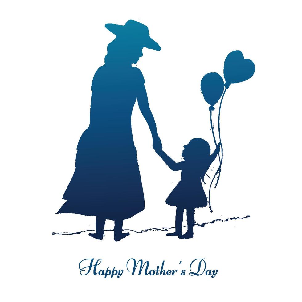 Happy mothers day for mother holding baby hand card design vector