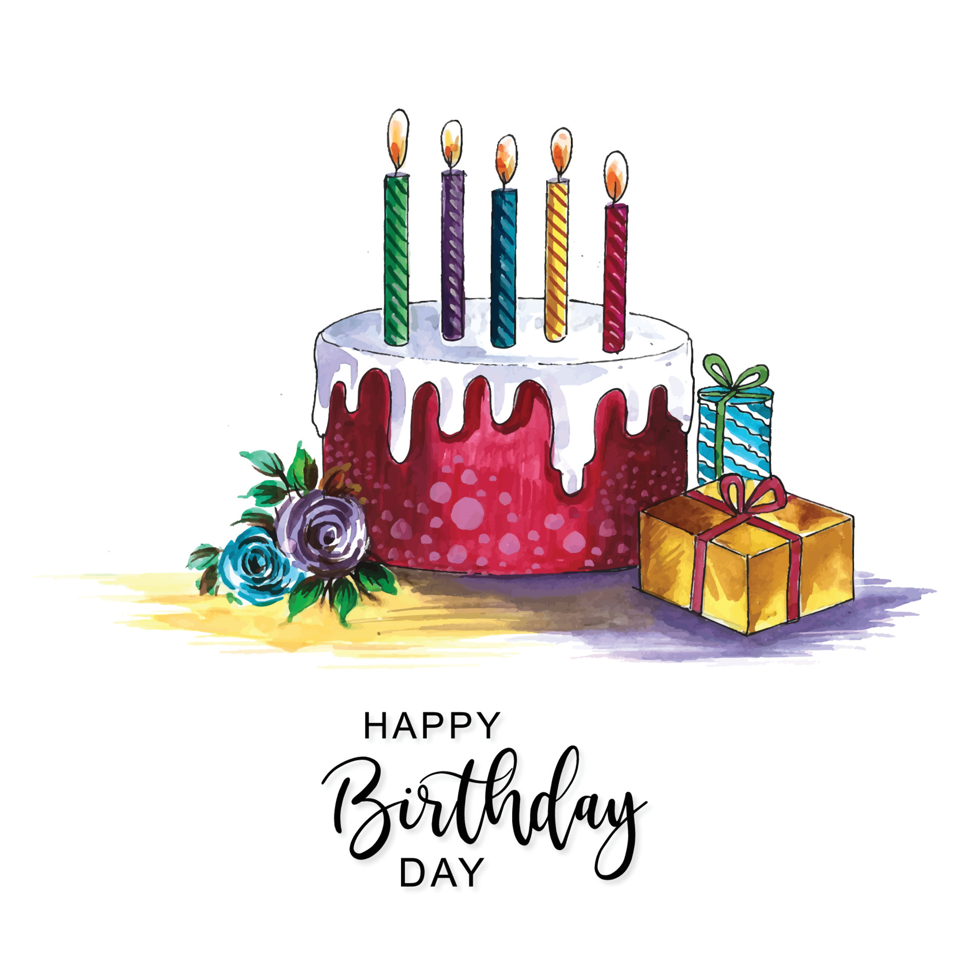 Beautiful celebration birthday cake card design 6974818 Vector Art at