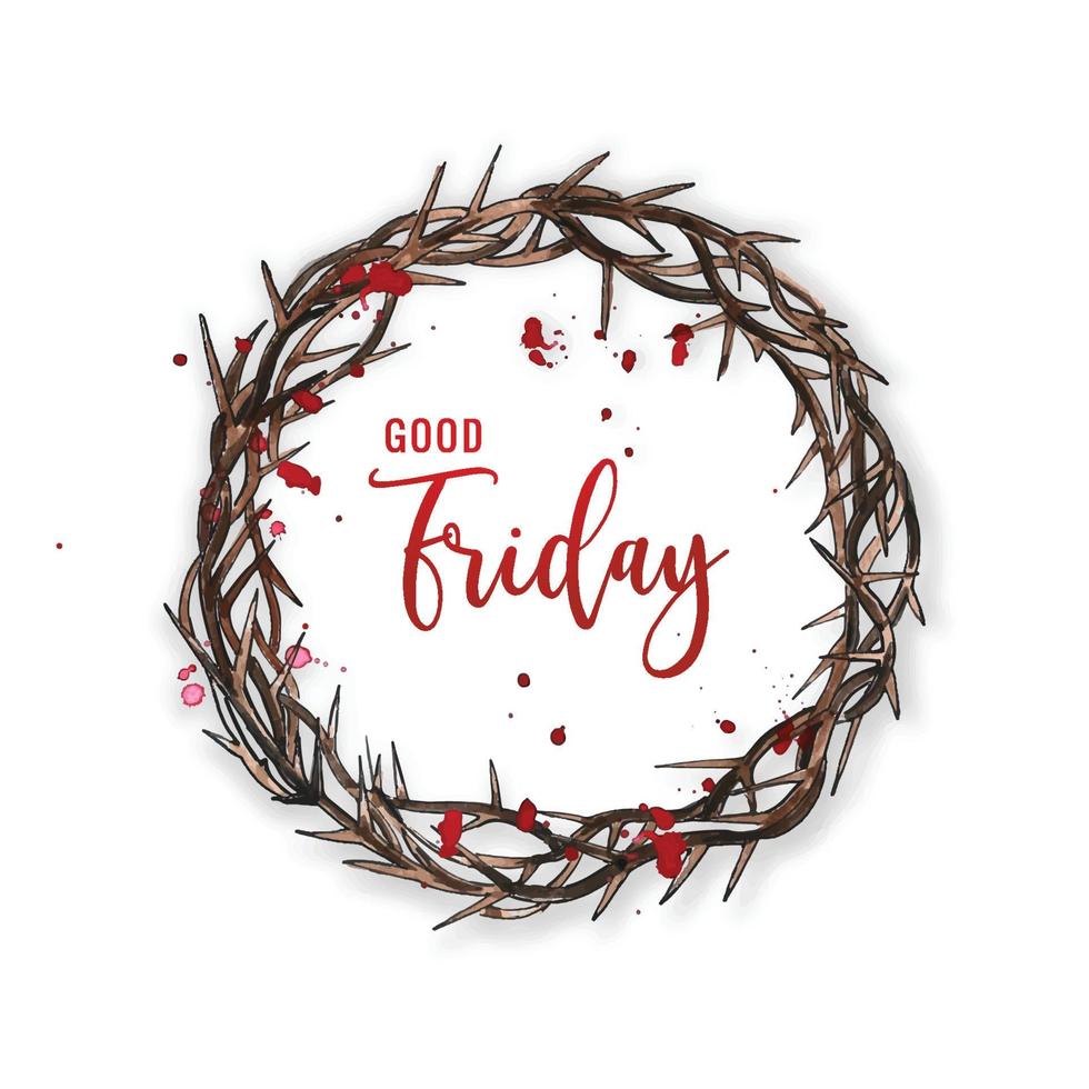 .Jesus crown of thorns good friday on white background vector