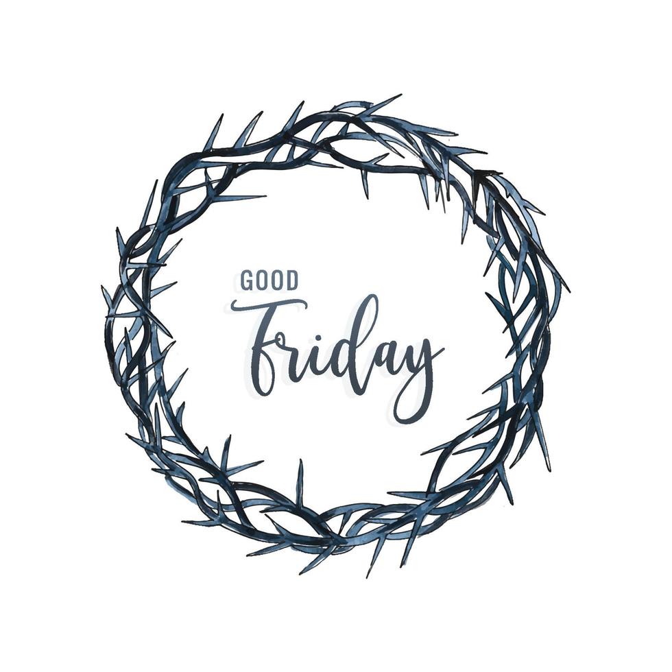 Jesus crown of thorns good friday on white background vector