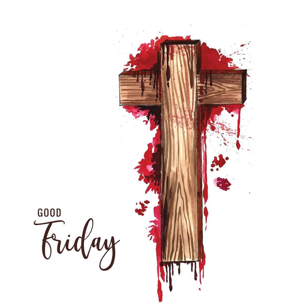 Red bloody cross good friday background vector