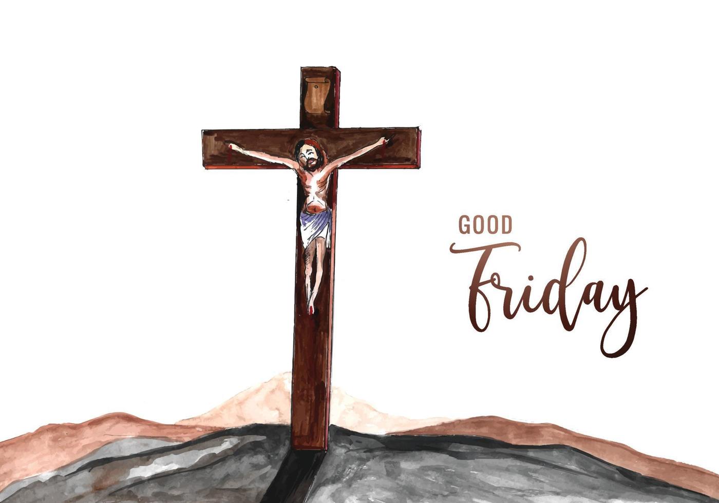 Jesus christ good friday and easter day cross background vector