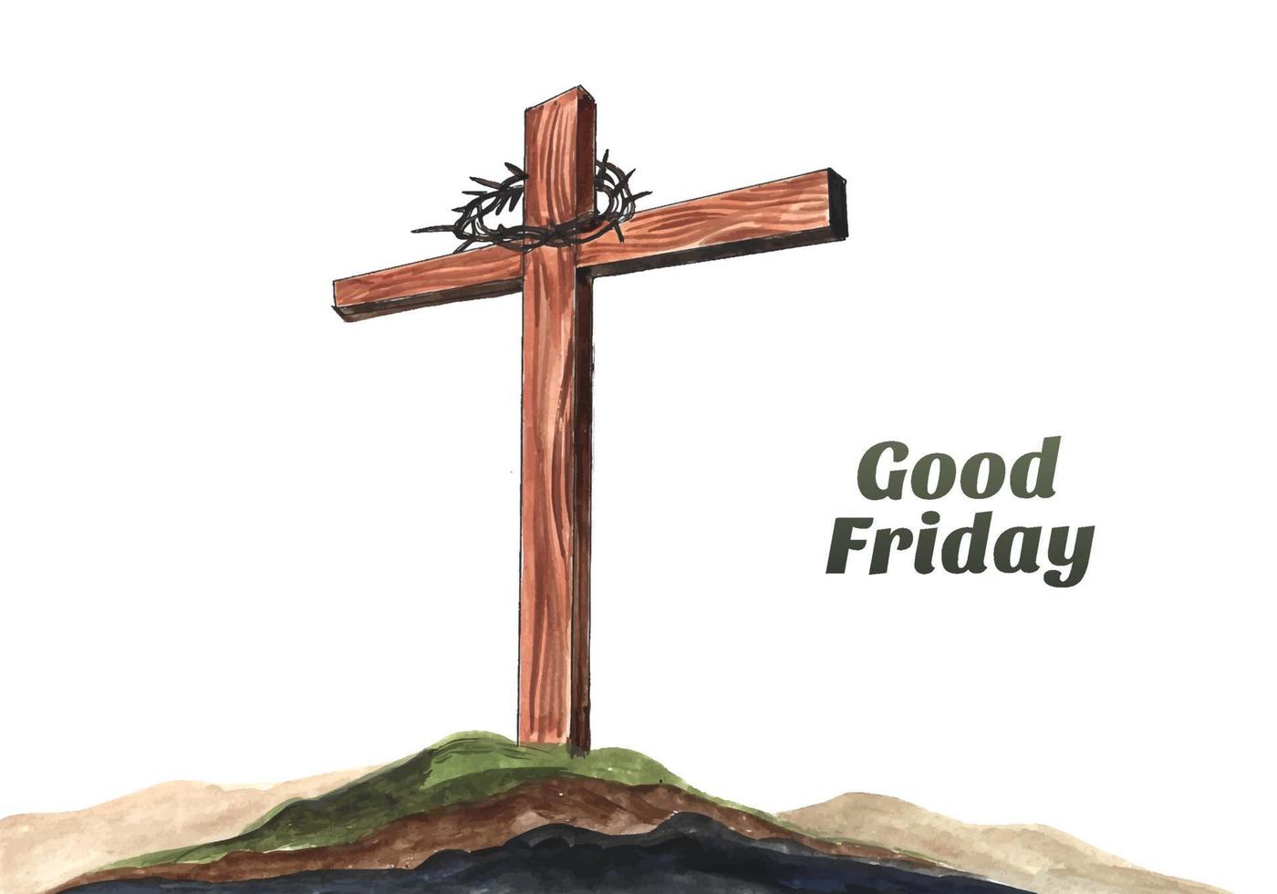 Jesus christ good friday and easter day cross background vector