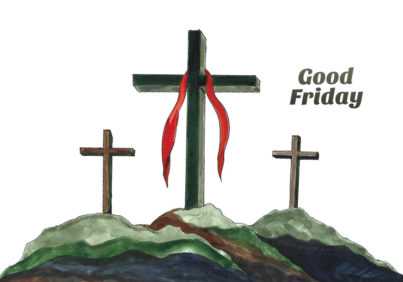 Hand drawn holy week concept good friday background vector