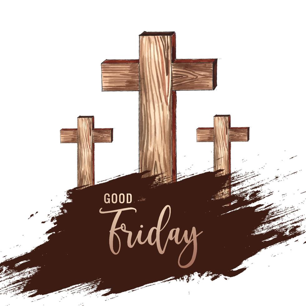 Jesus christ good friday and easter day cross background vector