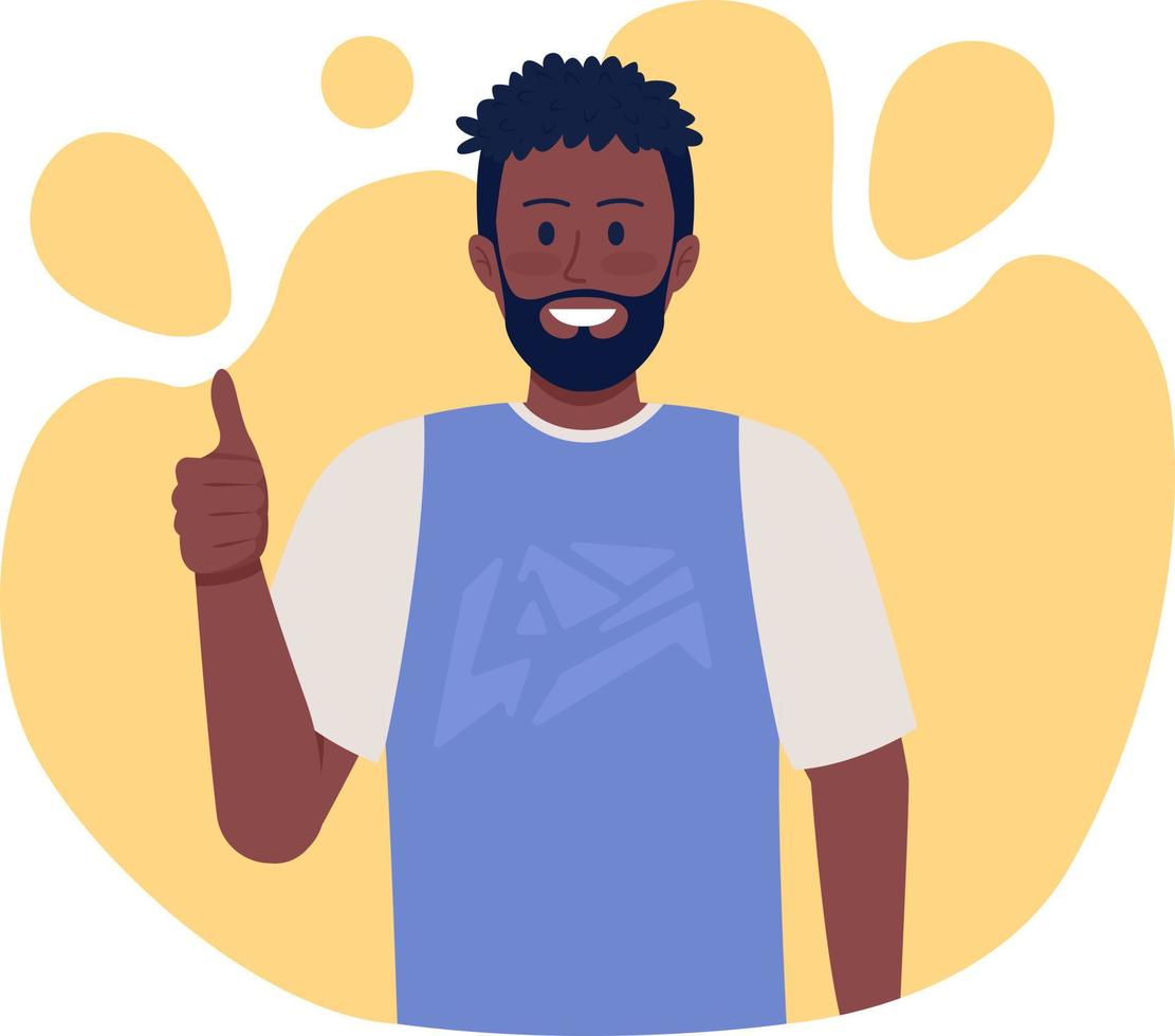 Thumbs up 2D vector isolated illustration