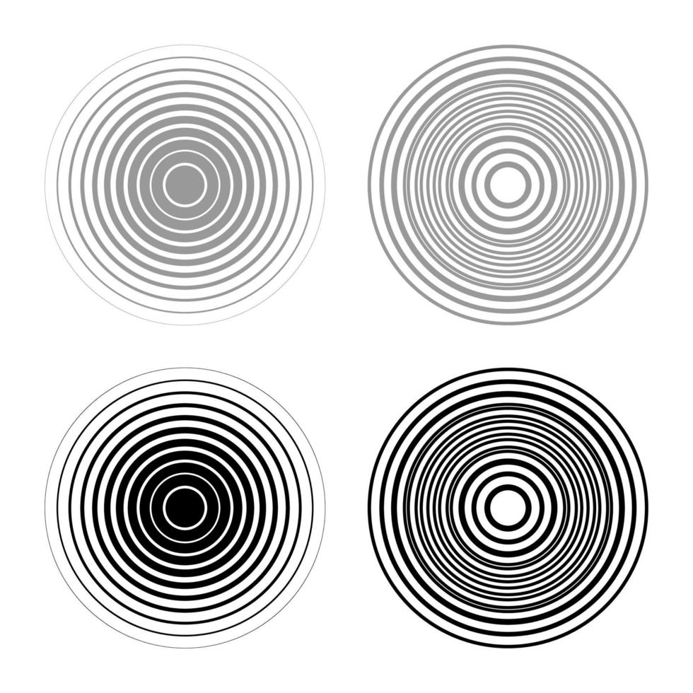 onda de radio conjunto inalámbrico icono gris negro color vector ilustración imagen relleno sólido contorno línea de contorno estilo plano delgado
